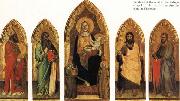 Andrea di Orcagna Madonna and Child Enthroned with Two Angels and SS.Andrew,Nicholas,john the Baptist and James Spain oil painting artist